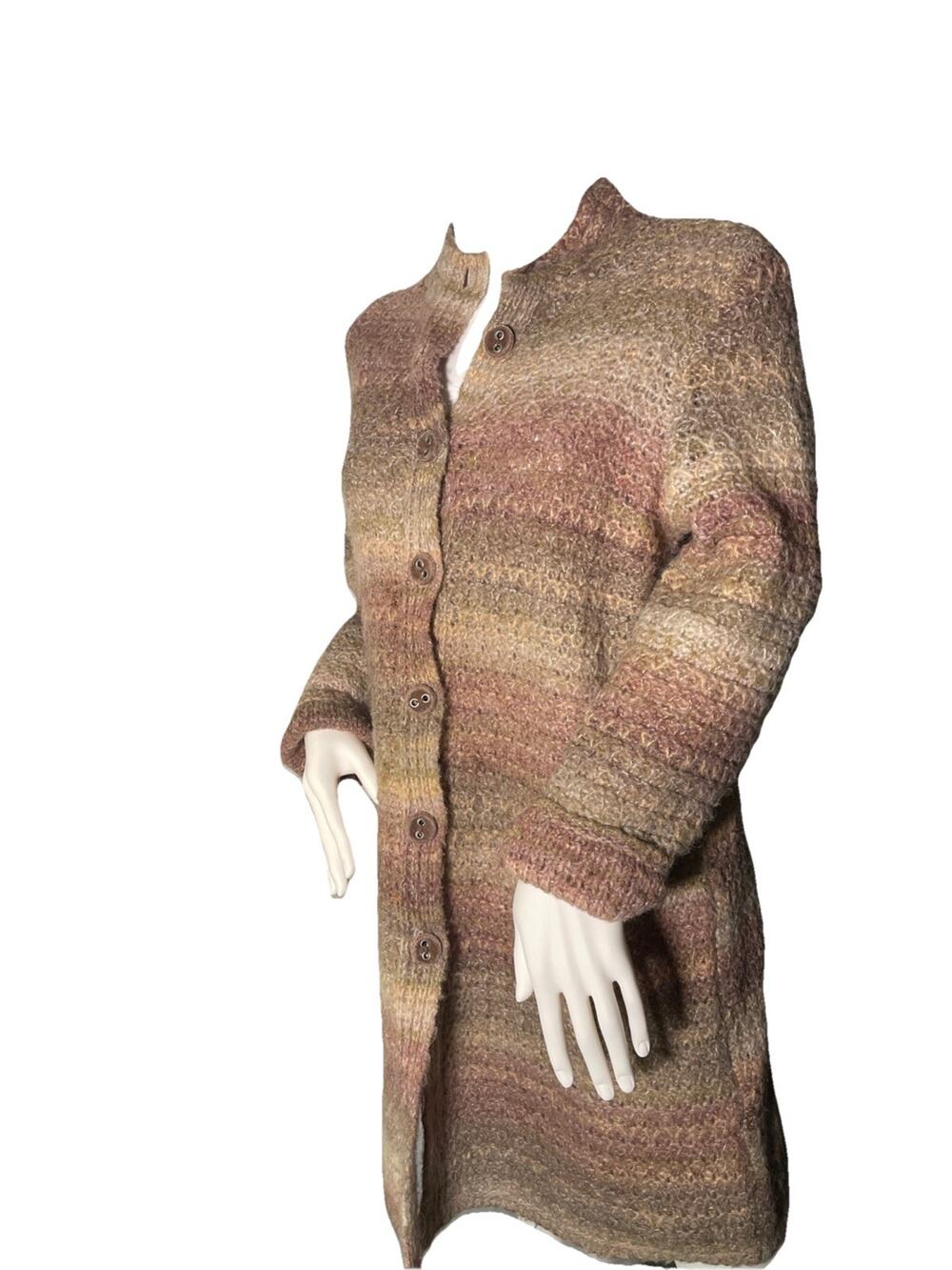 J Jill Small Sweater Long Cardigan Duster Alpaca/ Wool Blend Textured- Medium